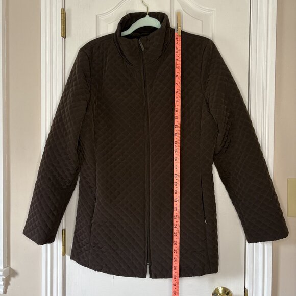 Calvin Klein Quilted Zip-Up Jacket, Dark Brown, Faux Fur Lined, Size M - Picture 5 of 8